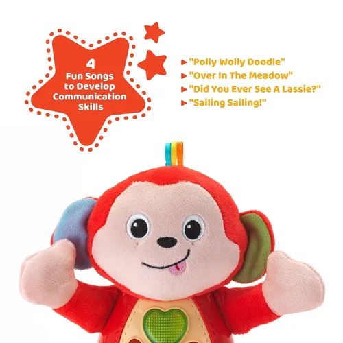 Vista 4 de Sleepytime Serenity Bundle: Celestial Crib Mobile & Lullaby Monkey Plush con luces calmantes y melodías
