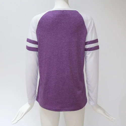 Vista 3 de Camiseta de manga larga con estampado de letras para mujer