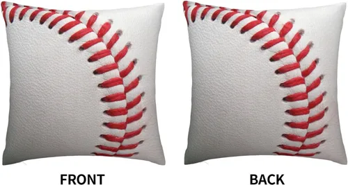 Vista 3 de Funda de almohada cuadrada y acogedora de béisbol, moderna, neutra, decoración del hogar, para sala de estar, sofá, automóvil, 18 x 18 pulgadas