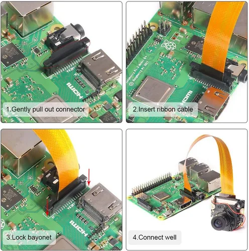 Vista 5 de Para Raspberry Pi 3 Modelo B+ Módulo de cámara Automático IR-Cut Cambio de Visión Día/Nocturna Video Cámara Web Enfoque Ajustable 5MP Sensor OV5647