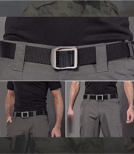 Vista 6 de Cinturón de trabajo de nailon para hombre de 1.5 pulgadas, cinturón de trabajo simple para uso diario