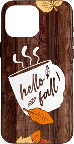 Vista 19 de Hello Fall Mug Maple Leaves Autumn Season Thanksgiving Gift Case for iPhone 17