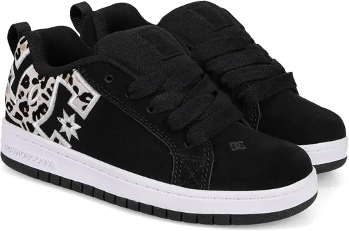 Vista 17 de DC Kids Court Graffik Skate Shoe Negro/Rosa