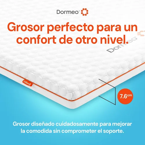 Vista 4 de Dormeo Premium Cubrecolchón Twin de Enfriamiento - Tecnología OctaspringⓇ de 3 zonas para un soporte óptimo de la espalda, fondo antideslizante