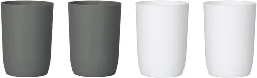 Vista 10 de Topsky Paquete de 4 vasos de baño – Plástico reutilizable para cepillo de dientes, enjuague bucal, cepillado