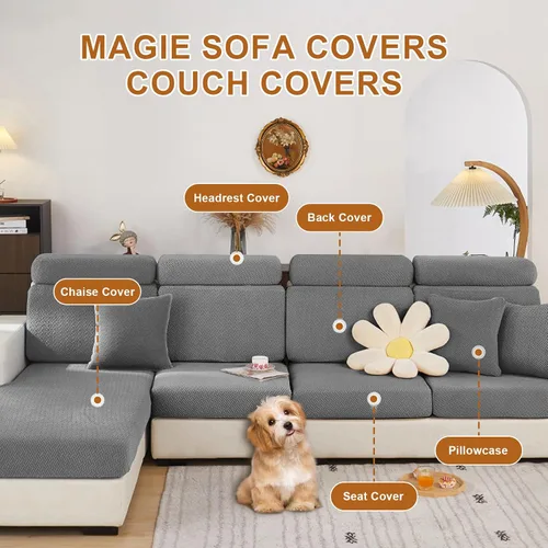 Vista 2 de Fundas de cojín para sofá, fundas para sofá modular, fundas elásticas para sofá en forma de L y asientos modulares, protector de muebles apto
