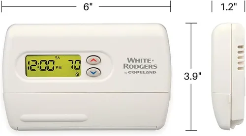 Vista 4 de Emerson Termostato digital programable con bomba de calor 1F82-261, 5-2 días, color blanco