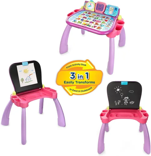 Vista 2 de VTech Escritorio de actividades Touch and Learn (embalaje sin frustraciones), morado