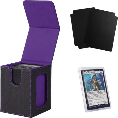 Vista 21 de Venssu MTG Caja de cubierta con pantalla Commander, funda para cartas de ángel para 120 tarjetas de una sola funda, caja de almacenamiento