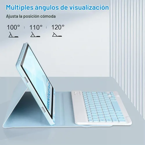 Vista 5 de Funda de teclado para Samsung Galaxy Tab A9+/Plus de 11 pulgadas 2023 (SM-X210/X216/X218), funda con teclado para Samsung Tab A9+ con soporte para S