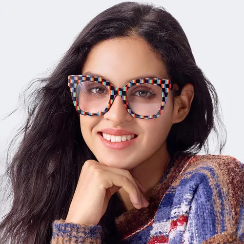 Vista 3 de Zeelool Gafas de luz azul para mujer de moda de tira cuadrada de moda gafas de computadora gafas antifatiga ocular Malcolm JGA000269-22B