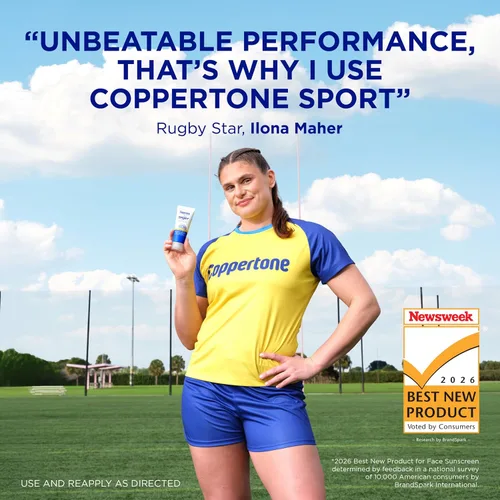 Vista 3 de Coppertone Sport Face Sunscreen Lotion SPF 60+, protector solar resistente al agua con amplio espectro SPF 60+, ligero y transpirable, tubo de 2.5