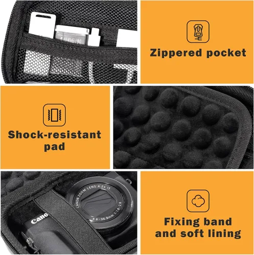 Vista 6 de ProCase Hard Shell Digital Camera Case for Canon G7X Mark III -Black Negro