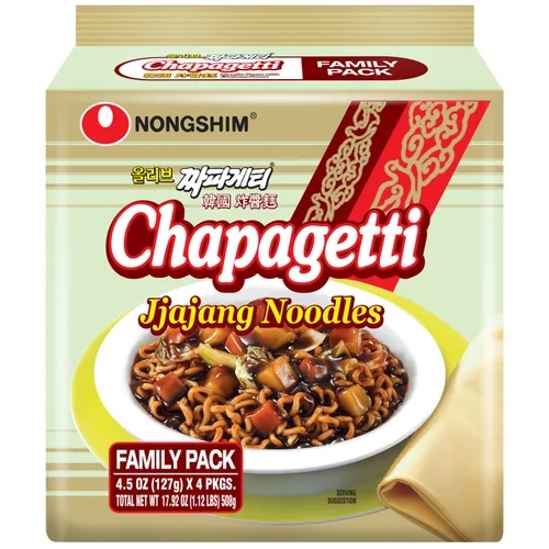 Vista 11 de Nongshim Ramen Fideos Ramen, Ramen instantáneo gourmet, fideos premium para microondas, Chapagetti, 4.5 onzas (paquete de 4)
