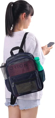 Vista 5 de MAY TREE Mochila de malla para escuela, playa, natación, trabajo al aire libre, fitness, mochila de malla resistente para niños, adultos, niñas