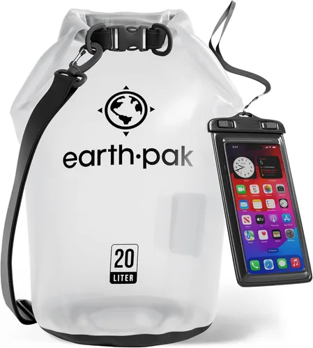 Vista 61 de Earth Pak Bolsa Seca Impermeable - Mochila Impermeable de Cierre Enrollable Superior Mantiene el Equipo Seco para Kayak con Funda Impermeable