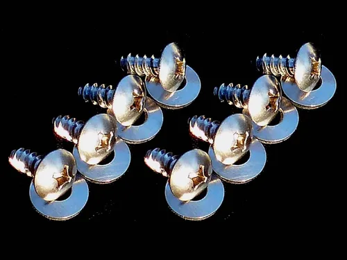 Vista 5 de Liphontcta Corvette C1 Thru C8 - Tornillos para placa de matrícula de cabeza ancha, 8 unidades, acero inoxidable