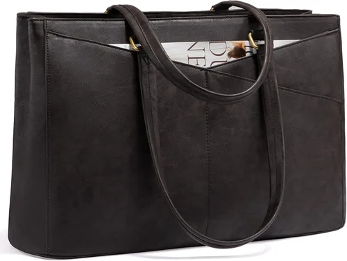 Vista 21 de LOVEVOOK Bolsa para Laptop para Mujeres, Bolsa de Mano para Laptop de 15.6 Pulgadas para Mujeres, Bolsas de Mano de Trabajo de Cuero Vintage