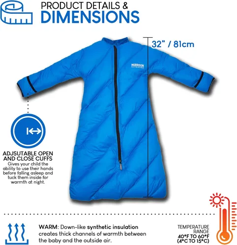 Vista 3 de Morrison Outdoors Little Mo 40 - Saco de dormir para bebé, color azul