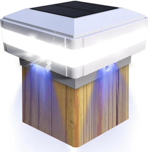 Vista 9 de Sumaote Luz solar para poste de poste, luz solar LED impermeable para exteriores para postes de madera de 4 x 4, 5 x 5, 6 x 6, luces de valla