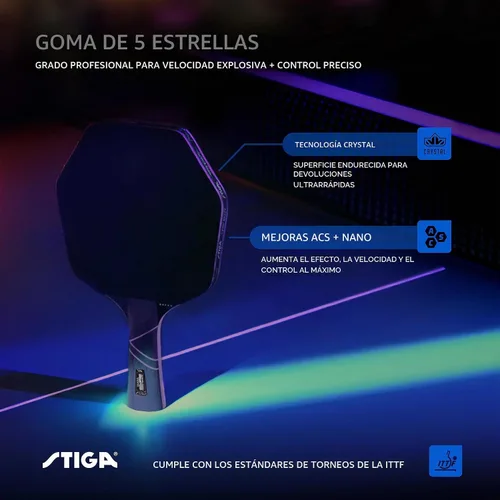 Vista 7 de STIGA Cybershape Eclipse - Pala de ping pong – Raqueta de tenis de mesa de rendimiento profesional – Paleta hexagonal de calidad de torneo