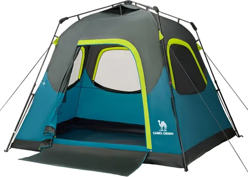 Vista 10 de CAMEL CROWN 4/6 Person Instant Cabin Tent, Pop Up Windproof Tents for Camping, 60-Second Setup Family Tent with Carry Bag for Outdoor Hiking Azul