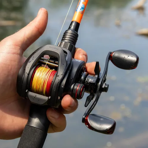 Vista 5 de Reaction Tackle ReactCast Baitcasting Reel, 7.3:1 High-Speed Baitcaster with 9+1 Bearings, Aluminum Frame, Dual Brake System and Smooth Drag for