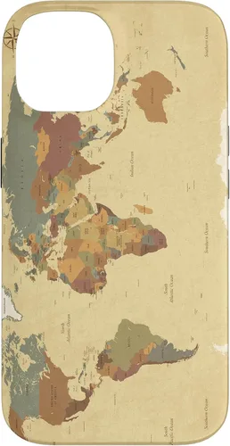 Vista 4 de Funda para teléfono inteligente con diseño de mapa mundial para iPhone 17