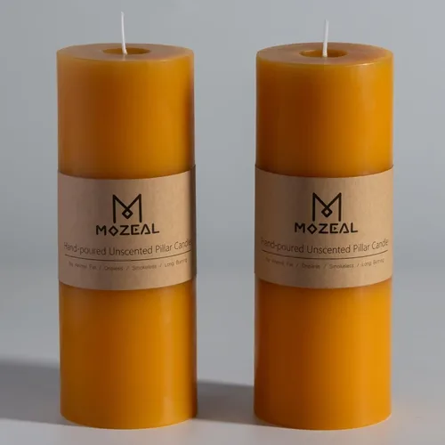 Vista 24 de MOZEAL Juego de 3 velas sin perfume vertidas a mano de 3 x 6 pulgadas, velas tipo pilar sin goteo, combustión de larga duración, aproximadamente 120