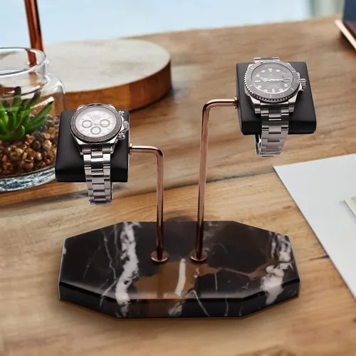 Vista 2 de UEDA Soporte de reloj hecho a mano base de mármol natural soporte de exhibición de relojes para hombres y mujeres soporte de joyería lujoso