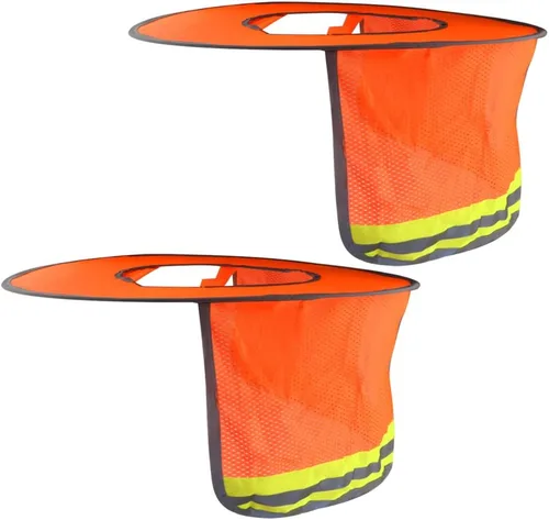 Vista 8 de WMYCONGCONG Protector solar de ala completa, visera de malla para el cuello, con tira reflectante para construcción al aire libre, accesorios