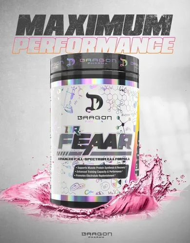 Vista 8 de DRAGON PHARMA Dr. FEAAR® Advanced Full Spectrum EAA Matrix, apoya la síntesis y recuperación de proteínas musculares, capacidad y rendimiento