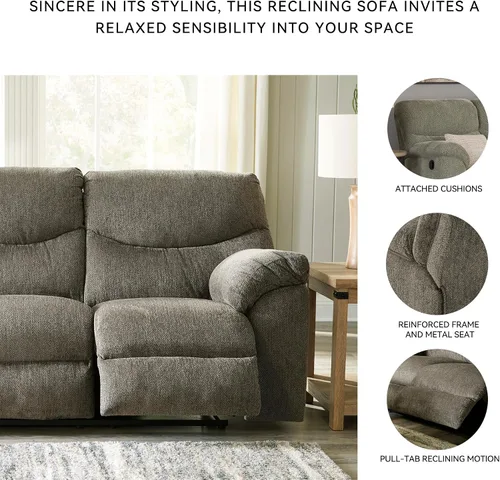Vista 5 de Signature Design by Ashley Alphons - Sofá biplaza reclinable de transición, color gris claro