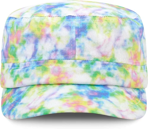 Vista 22 de The Hat Depot Cadet Military Army - Gorra de béisbol de algodón lavado con teñido anudado y algodón lavado básico y desgastado, gorra de algodón
