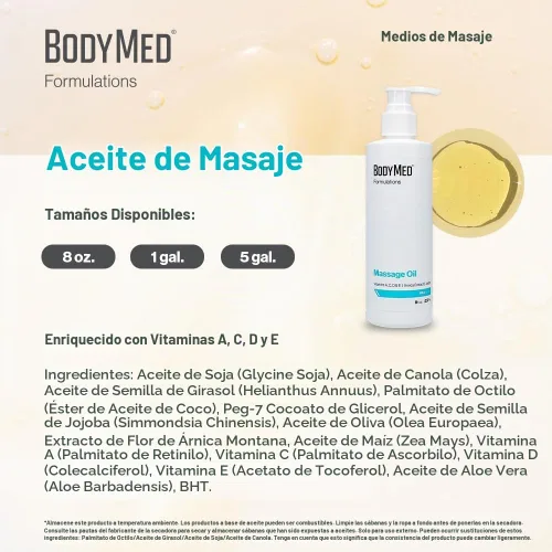 Vista 3 de BodyMed Formulations Aceite de masaje, 8 oz. – Sin fragancia, aceite totalmente natural para terapia de masaje – Certificado Leaping Bunny
