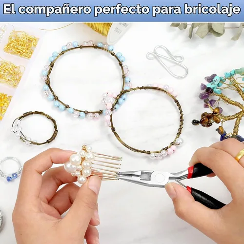 Vista 7 de Billbotk Alicates de Punta de Aguja para Hacer Joyería, Alicates de Punta Larga para Artesanía, Alicates de Punta de Aguja para Hacer Joyería
