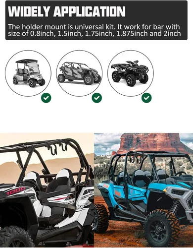Vista 6 de SUNPIE Soporte de Rack para Herramientas de Caza para UTV - Soporte Universal de Barra Transversal para Polaris Canam Pioneer/Talon Kawasaki Arctic