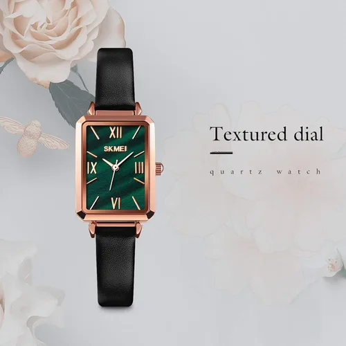 Vista 2 de SKMEI - Reloj de pulsera para mujer, de piel, rectangular, elegante, para mujer, Classic, forro polar verde con licencia oficial de star wars silent
