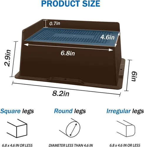 Vista 18 de ANNKUT Elevadores de cama de 2 pulgadas, resistentes, elevadores de sofá de gran tamaño, elevadores de muebles extra anchos para sofá, mesa