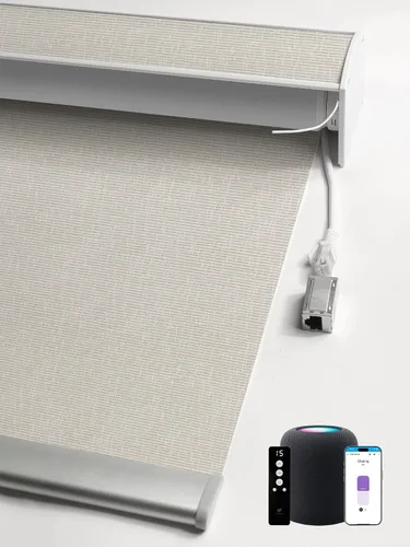 Vista 10 de SmartWings Persianas enrollables con cable duro PoE 100% opacas, muestra de tela