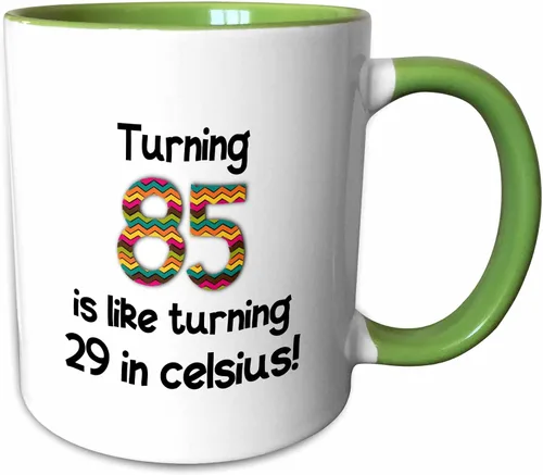 Vista 7 de 3dRose 85 is Like Turning 29 in Celsius-Humorous - Taza de dos tonos, 11 onzas, color negro
