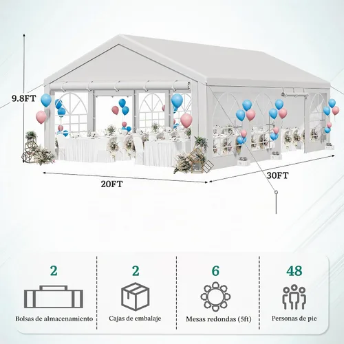 Vista 6 de YITAHOME 20x30FT Heavy Duty Party Tent Standard Series