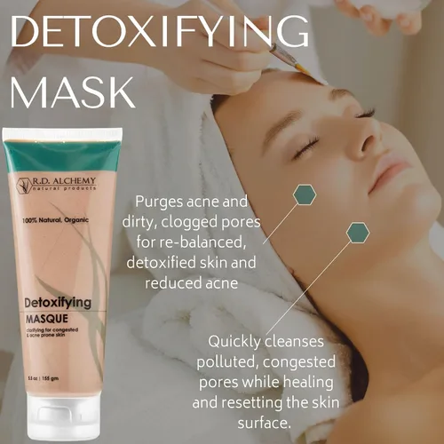 Vista 2 de RD Alchemy - Mascarilla desintoxicante 100% natural y orgánica, tratamiento de limpieza de poros, removedor de puntos negros, mascarilla facial