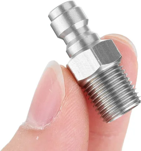 Vista 6 de Adaptador de enchufe de desconexión rápida de 0.315 in 1/8 NPT rosca macho acero inoxidable PCP Paintball accesorios de carga de aire