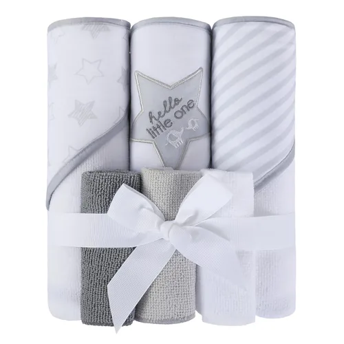 Vista 9 de Softan Juego de 6 toallas y paños con capucha para bebé, 28 x 28 pulgadas, ultra suaves y absorbentes, para recién nacidos, niños y niñas