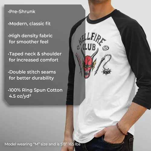Vista 6 de Fifth Sun Hellfire Club - Camiseta raglán de manga 34 para hombre