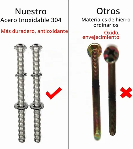 Vista 2 de Kit de accesorios para cabecero y estribo - Tuercas y pernos de acero Longitud: 3 pulgadas