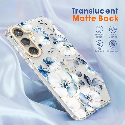 Vista 4 de MILPROX Funda para Samsung Galaxy S25 - Cubierta Slim Fit Floral S-25, Elegante Diseño de Flores Femenino, Carcasa Protectora Linda Ultra-Delgada