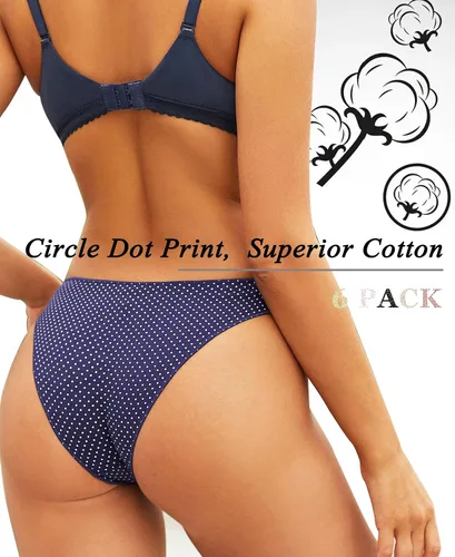 Vista 3 de Knowyou Ropa interior de algodón para mujer, bragas atrevidas para mujer, lindas bragas elásticas transpirables para mujer, paquete de 6