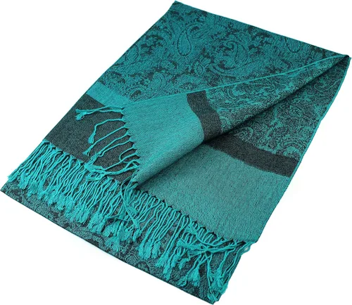 Vista 3 de PASKMLNA Estola de bufanda de pashmina jacquard de cachemira